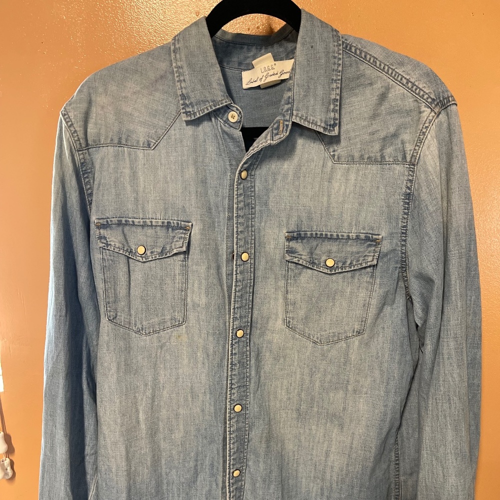 L.O.G.G. Denim Button down collard shirt